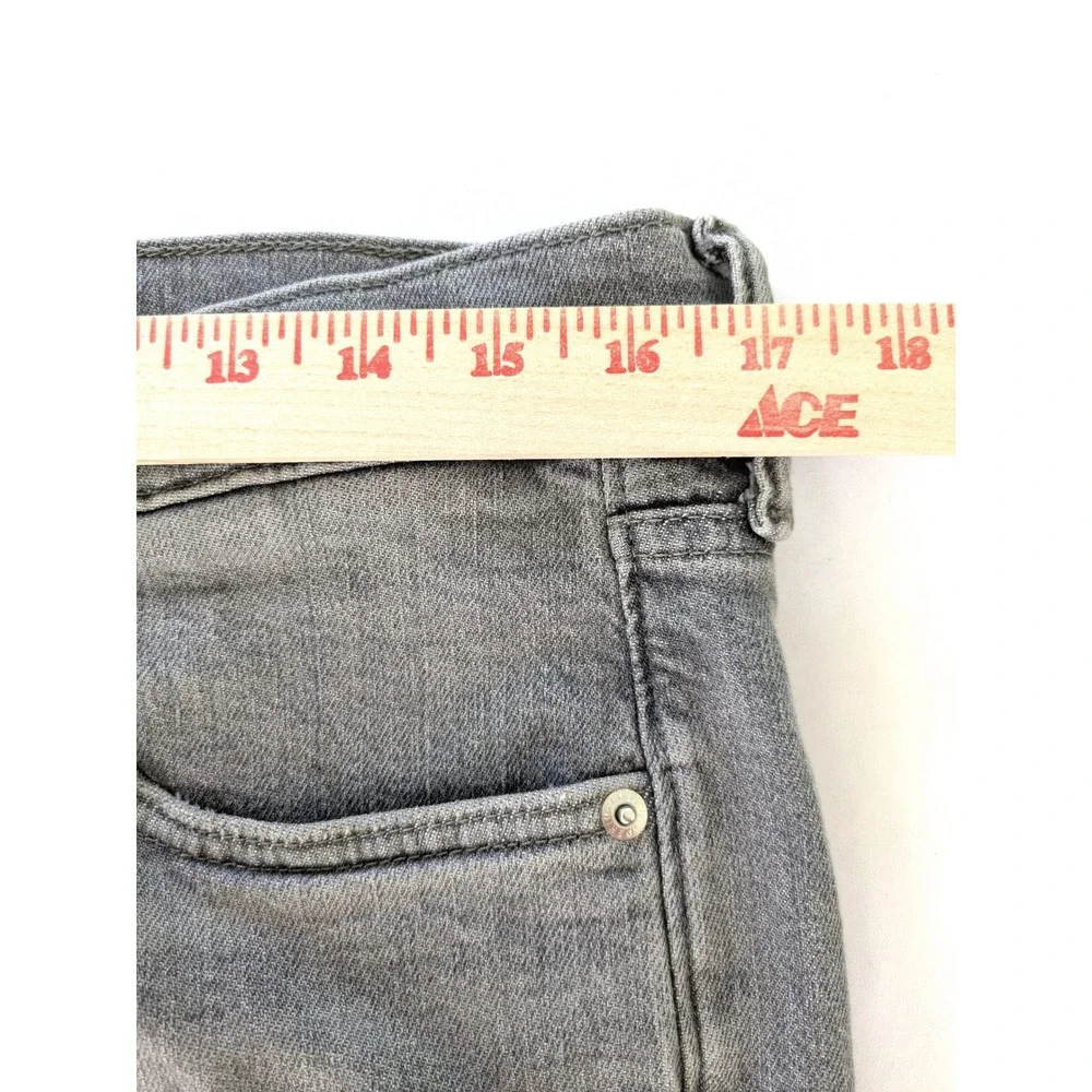 HM Mens Skinny Distressed Gray Denim Jeans 36/32 Ripped Slim Fit Stretch 0690449
